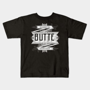 Vintage Butte, MT Kids T-Shirt